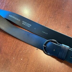 Italian leather belt size large 45” long